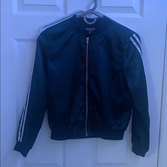 A satin blue zip up - Picture 1 of 5